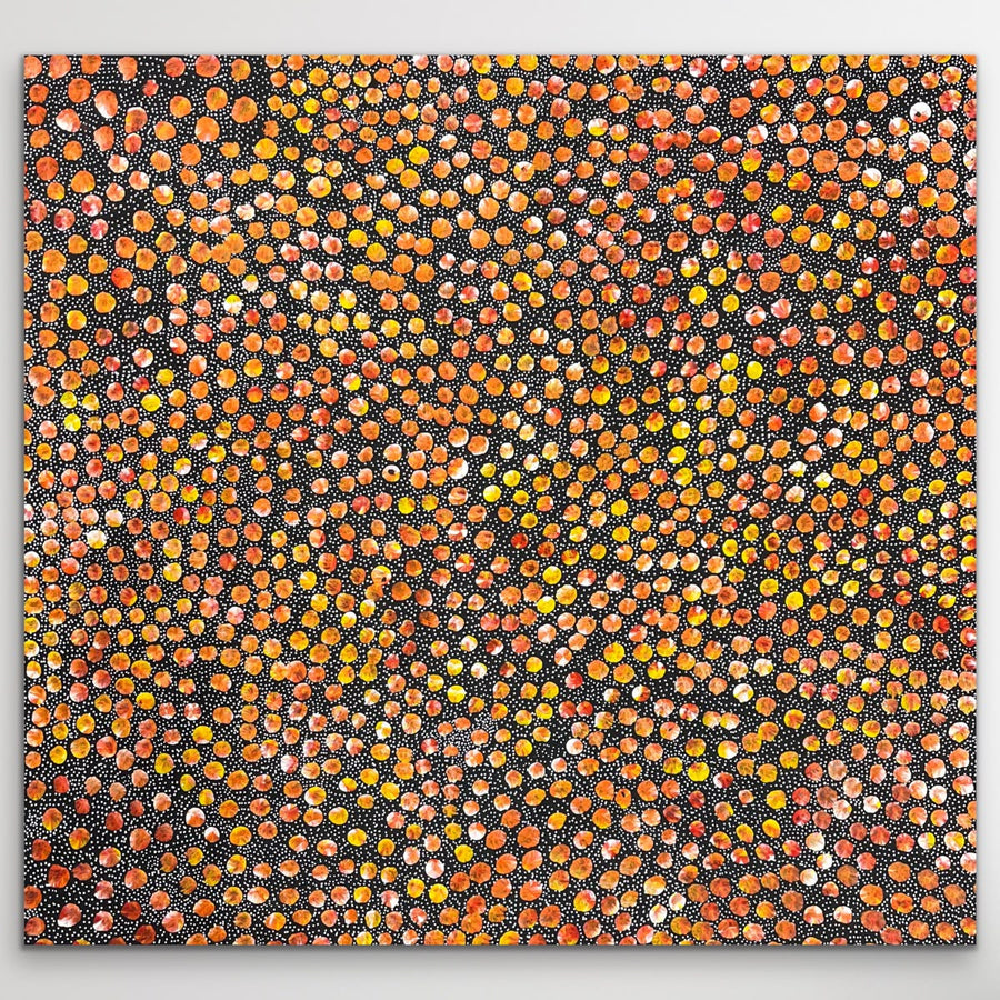 "Bush Plum" original Aboriginal painting by Alvira Bird Mpetyane, 93cm x 86cm - authentic Indigenous Australian artwork