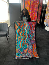 Load image into Gallery viewer, "Seven Sisters" Rhoda Tjitayi 149cm x 81cm artist photo 

