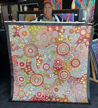 Load image into Gallery viewer, "Women Hunting Bush Tucker" original Aboriginal painting by Julieanne Turner Nungurrayi, 140cm x 136cm - authentic Indigenous Australian artwork
