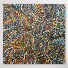 Load image into Gallery viewer, "Bush Medicine Leaves" by Rachael Nambula - detail view of Aboriginal painting, 70cm x 69cm
