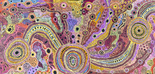 Load image into Gallery viewer, "Tjukula (Waterholes &amp; Places)" Aboriginal art by Audrey Brumby - close-up detail, 196cm x 93cm
