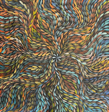 Load image into Gallery viewer, "Bush Medicine Leaves" Aboriginal art by Rachael Nambula - close-up detail, 70cm x 69cm
