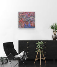 Load image into Gallery viewer, Rhoda Tjitayi Aboriginal artist with her painting &#39;Piltati Tjukurpa,&#39; authentic Indigenous APY Lands Dreamtime dot painting for sale with certificate of authenticity.
