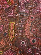 Load image into Gallery viewer, "Rainbow Snake and Waterhole" Aboriginal art by Debra Umala - close-up detail, 180cm x 87cm
