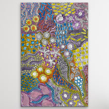 Load image into Gallery viewer, Utopia N.T. artwork with floral patterns on a white wall
