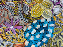 Load image into Gallery viewer, "Awelye" Karen Bird Ngale 98cm x 70cm close up 2
