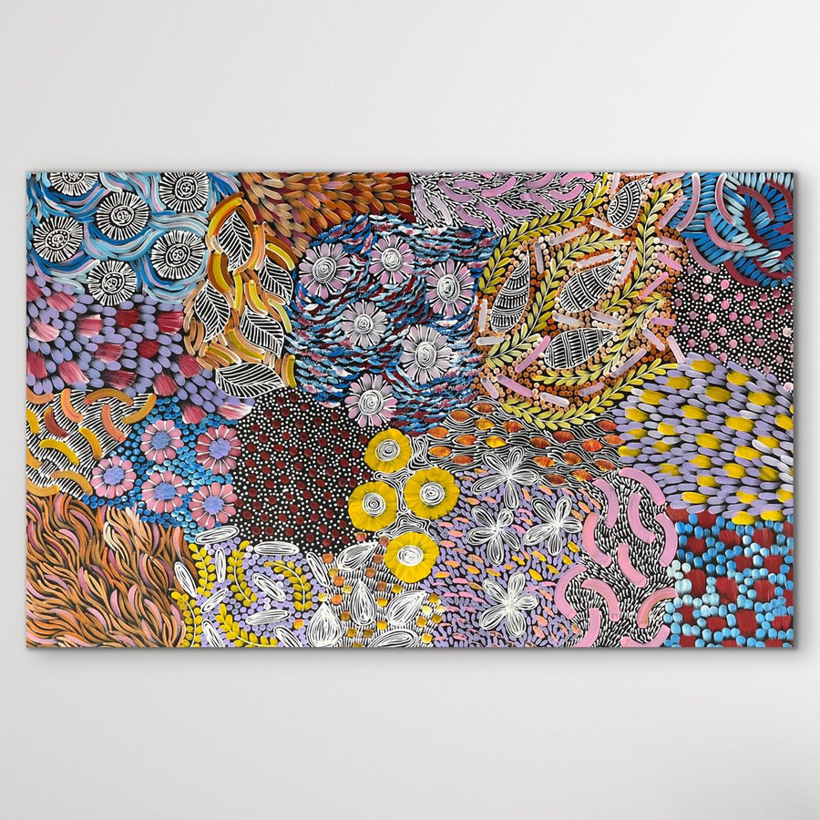 "Awelye" original Aboriginal painting by Karen Bird Ngale, 154cm x 95cm - authentic Indigenous Australian artwork
