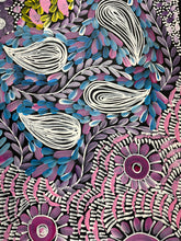 Load image into Gallery viewer, Pink, blue, white, yellow detailed aboriginal art
