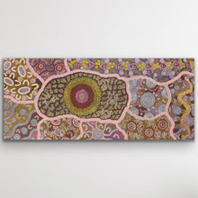 Load image into Gallery viewer, "Fire Dreaming" original Aboriginal painting by Maureen Nampijinpa Hudson, 203cm x 89cm - authentic Indigenous Australian artwork
