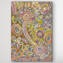 Load image into Gallery viewer, "Bush Flowers" original Aboriginal painting by Bernadine Johnson Kemarre, 62cm x 42cm - authentic Indigenous Australian artwork
