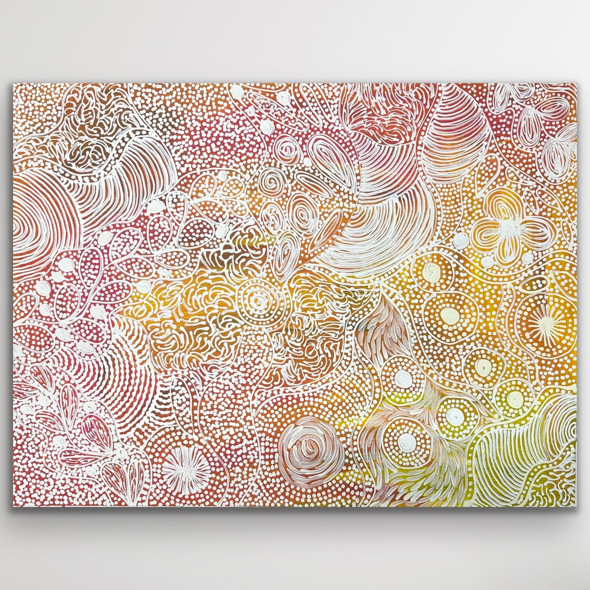 "Alhalkere" original Aboriginal painting by Janet Golder Kngwarreye, 75cm x 57cm - authentic Indigenous Australian artwork