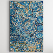 Load image into Gallery viewer, "Bush Flowers" original Aboriginal painting by Bernadine Johnson Kemarre, 79cm x 52cm - authentic Indigenous Australian artwork
