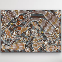 Load image into Gallery viewer, "Billabong Story" original Aboriginal painting by Eddie Blitner, 89cm x 63cm - authentic Indigenous Australian artwork

