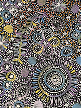 Load image into Gallery viewer, Colorful Indigenous painting on a black background
