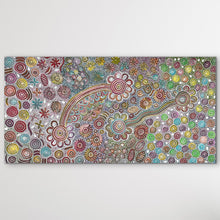 Load image into Gallery viewer, Colourful and authentic Australian Aboriginal artwork bernadine johnson kemarre
