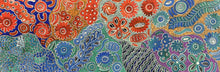 Load image into Gallery viewer, Bush Flowers Bloom Aboriginal art print by Bernadine Johnson Kemarre framed on wall
