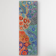 Load image into Gallery viewer, Vertical Aboriginal art print Bush Flowers Bloom by Bernadine Johnson Kemarre from Santa Teresa
