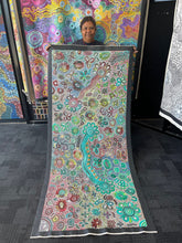 Load image into Gallery viewer, Photo showing the artist’s Bush Flowers displayed upright within the gallery, revealing its vivid tonal contrast.
