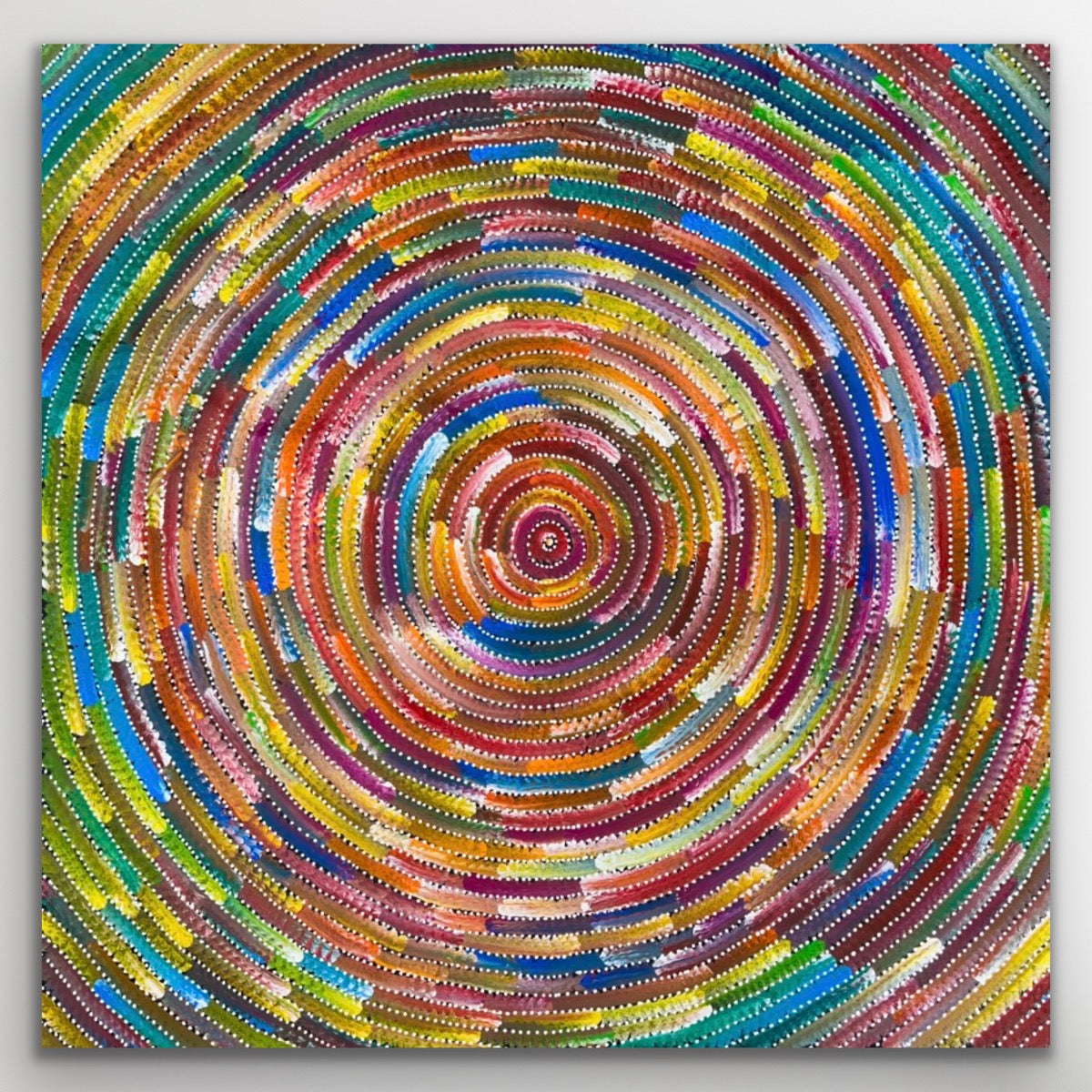Circle of Life Aboriginal print by Bernadine Johnson Kemarre reproduced on premium canvas