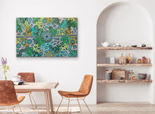 Load image into Gallery viewer, Dining room with Bernadine Johnson Kemarre artwork bush flowers

