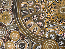 Load image into Gallery viewer, Close-up of a traditional Aboriginal art pattern with circular designs and dots.
