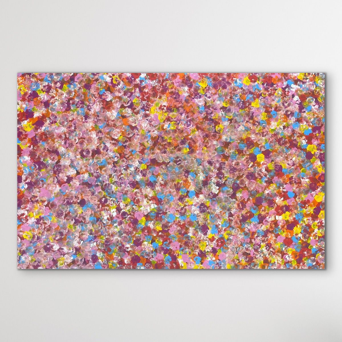 "Bush Plums" original Aboriginal painting by Bessie Pitjara, 149cm x 96cm - authentic Indigenous Australian artwork