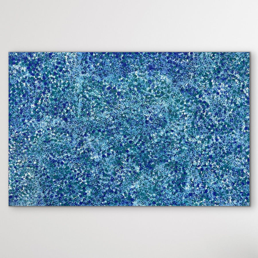 "Bush Plums" original Aboriginal painting by Bessie Pitjara, 150cm x 96cm - authentic Indigenous Australian artwork