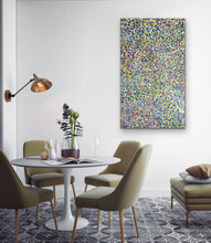 Load image into Gallery viewer,  Bessie Pitjara 161cm x 94cm Bush Plum Colourful Aboriginal Artwork on wall in dining room

