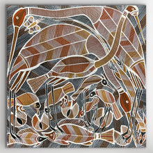 Load image into Gallery viewer, "Billabong Story" original Aboriginal painting by Eddie Blitner, 61cm x 60cm - authentic Indigenous Australian artwork
