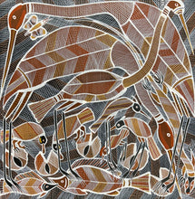 Load image into Gallery viewer, "Billabong Story" original Aboriginal painting by Eddie Blitner, 61cm x 60cm - authentic Indigenous Australian artwork
