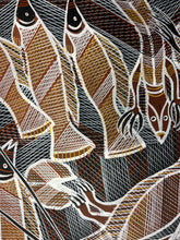 Load image into Gallery viewer, "Billabong Story" original Aboriginal painting by Eddie Blitner, 89cm x 63cm - authentic Indigenous Australian artwork
