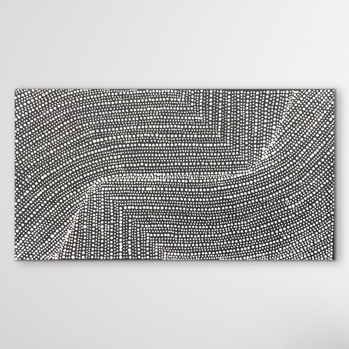 Full view black and white Aboriginal Art