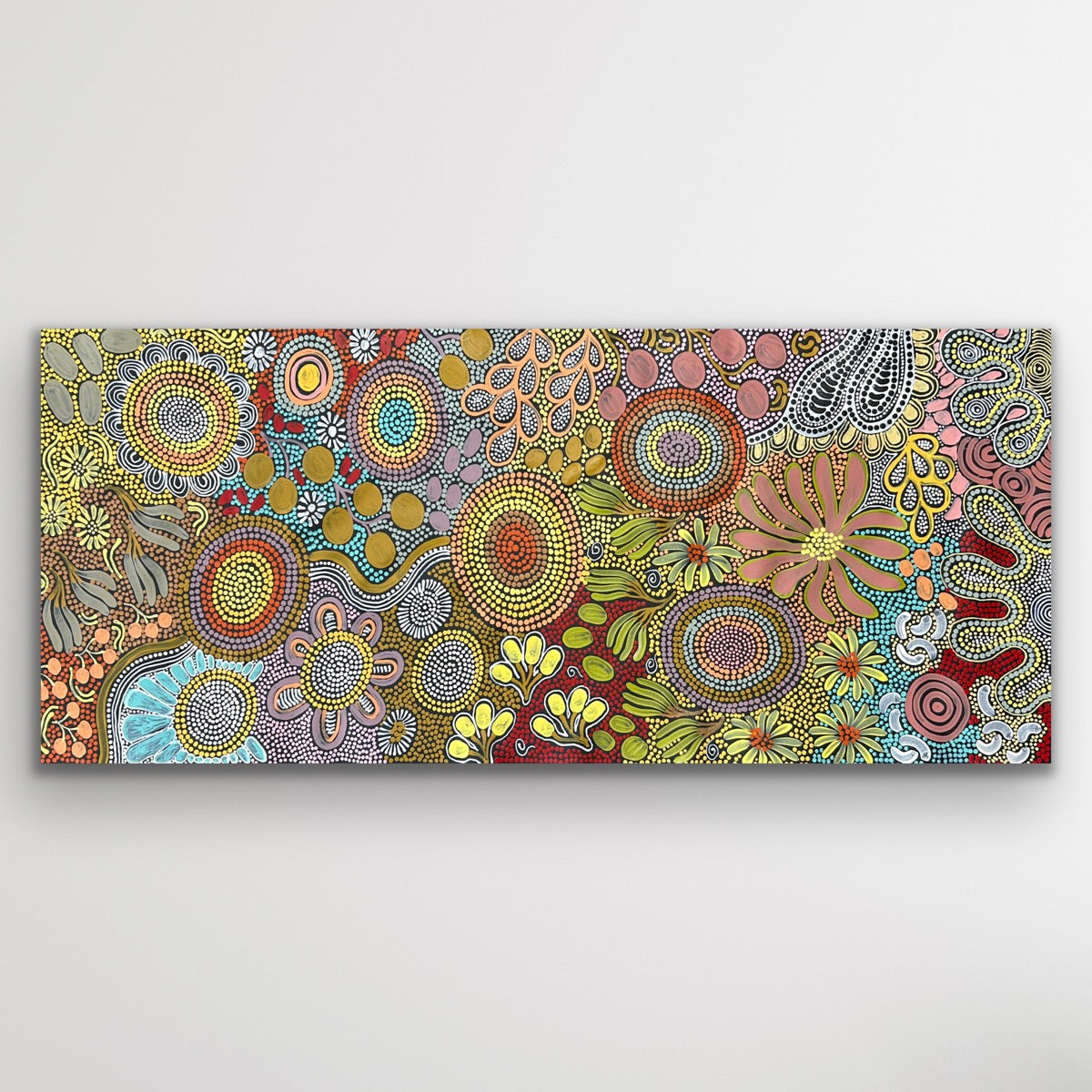 Original Aboriginal artwork with fine dot details and Dreaming motifs by Julieanne Nungurrayi Turner