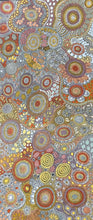 Load image into Gallery viewer, Full view of Budgerigar Dreaming painting by Julieanne Nungurrayi Turner Aboriginal art 201cm x 87cm
