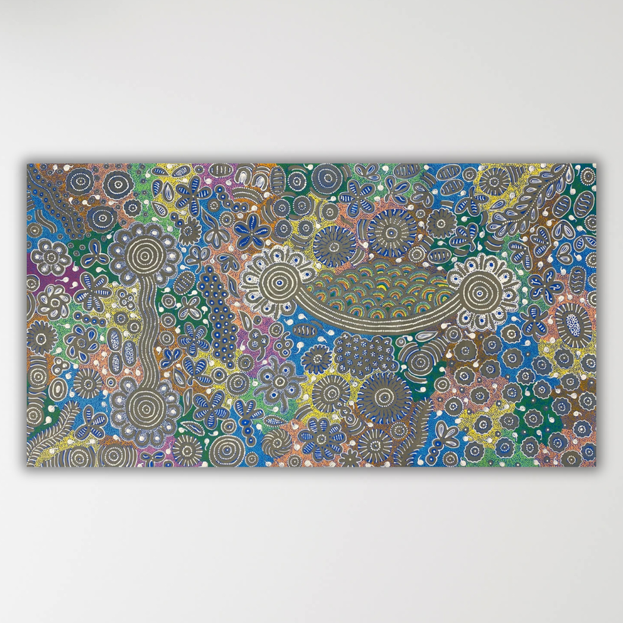 "Bush Flowers" Bernadine Johnson Kemarre 177cm x 93cm