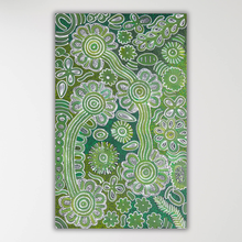 Load image into Gallery viewer, "Bush Flowers" original Aboriginal painting by Bernadine Johnson Kemarre, 87cm x 54cm - authentic Indigenous Australian artwork
