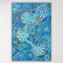 Load image into Gallery viewer, "Bush Flowers" original Aboriginal painting by Bernadine Johnson Kemarre, 91cm x 61cm - authentic Indigenous Australian artwork

