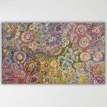 Load image into Gallery viewer, "Bush Flowers" original Aboriginal painting by Bernadine Johnson Kemarre, 93cm x 53cm - authentic Indigenous Australian artwork
