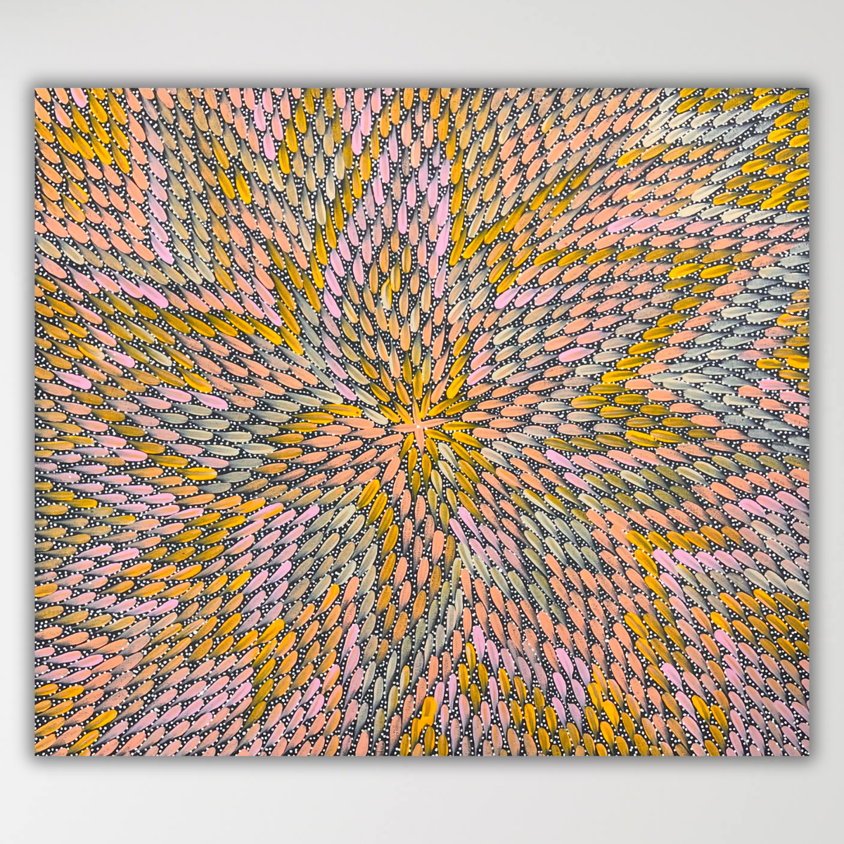 "Bush Medicine Leaves" Bernadine Johnson Kemarre 60cm x 52cm, original Aboriginal painting