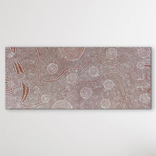 Load image into Gallery viewer, Full artwork view showing Bush Bean by Nancy Martin Napangarti, featuring natural ochres and detailed desert bush food motifs.
