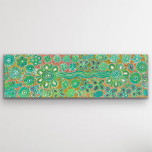 Load image into Gallery viewer, Original Aboriginal dot painting “Bush Flowers” by Bernadine Johnson Kemarre featuring vibrant desert flora patterns
