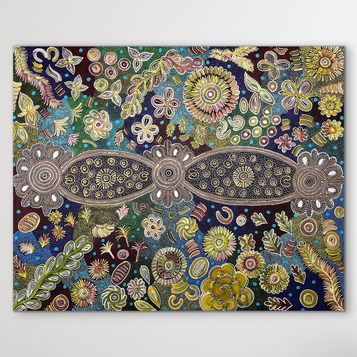 "Bush Flowers" Bernadine Johnson Kemarre 119cm x 95cm
