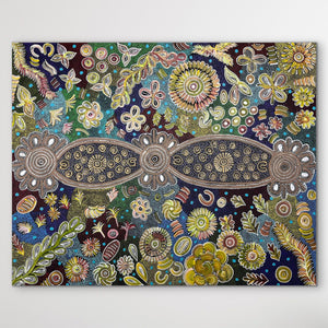 "Bush Flowers" Bernadine Johnson Kemarre 119cm x 95cm