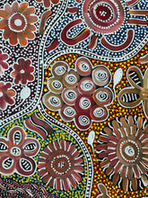 Load image into Gallery viewer, "Bush Flowers" original Aboriginal painting by Bernadine Johnson Kemarre, 146cm x 88cm - authentic Indigenous Australian artwork
