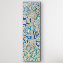 Load image into Gallery viewer, Close-up of delicate dot painting and pastel patterns from Bush Flowers, an Aboriginal artwork by Bernadine Johnson Kemarre
