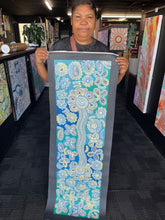 Load image into Gallery viewer, Bernadine Johnson Kemarre Aboriginal artwork exhibited in the Edwardstown gallery of Art by Farquhar
