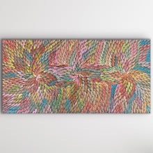 Load image into Gallery viewer, "Bush Medicine Leaves" original Aboriginal painting by Bernadine Johnson Kemarre, 70cm x 35cm - authentic Indigenous Australian artwork
