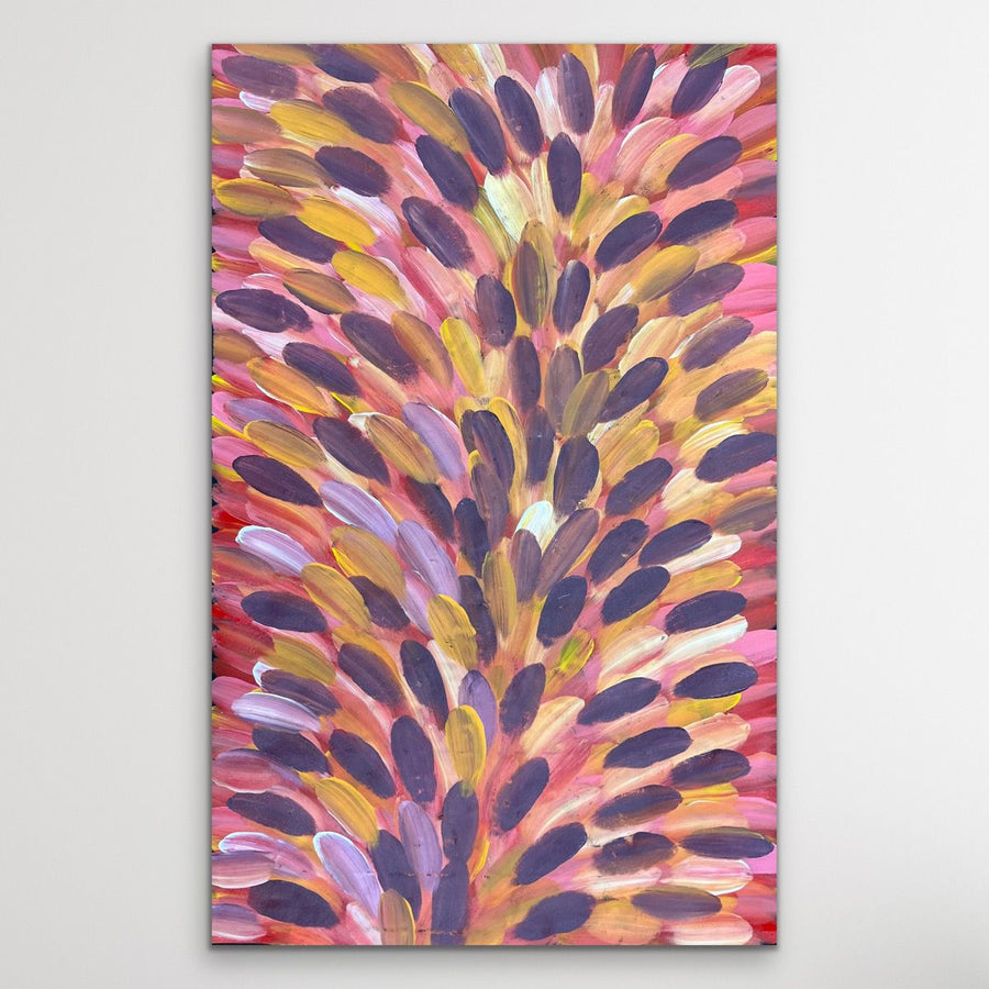 "Bush Medicine Leaves" original Aboriginal painting by Esther Haywood, 151cm x 95cm - authentic Indigenous Australian artwork