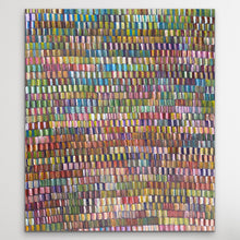 Load image into Gallery viewer, Original Aboriginal artwork Bush Medicine Trees by Bernadine Johnson Kemarre available from Art by Farquhar, featuring colourful traditional patterns and detailed vertical mark making.

