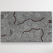 Load image into Gallery viewer, Bush Onion Aboriginal artwork by Nancy Martin Napangarti showing traditional Warlpiri patterns and Dreamtime meaning
